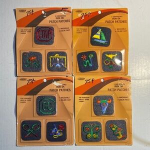 Vintage Iron-On Patch Set - Assorted Colors